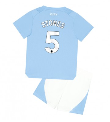 Manchester City John Stones #5 Hemmakläder Barn 2023-24 Kortärmad (+ Korta byxor)